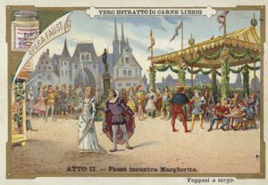 Escena de Fausto, una ópera de Charles Gounod de European School